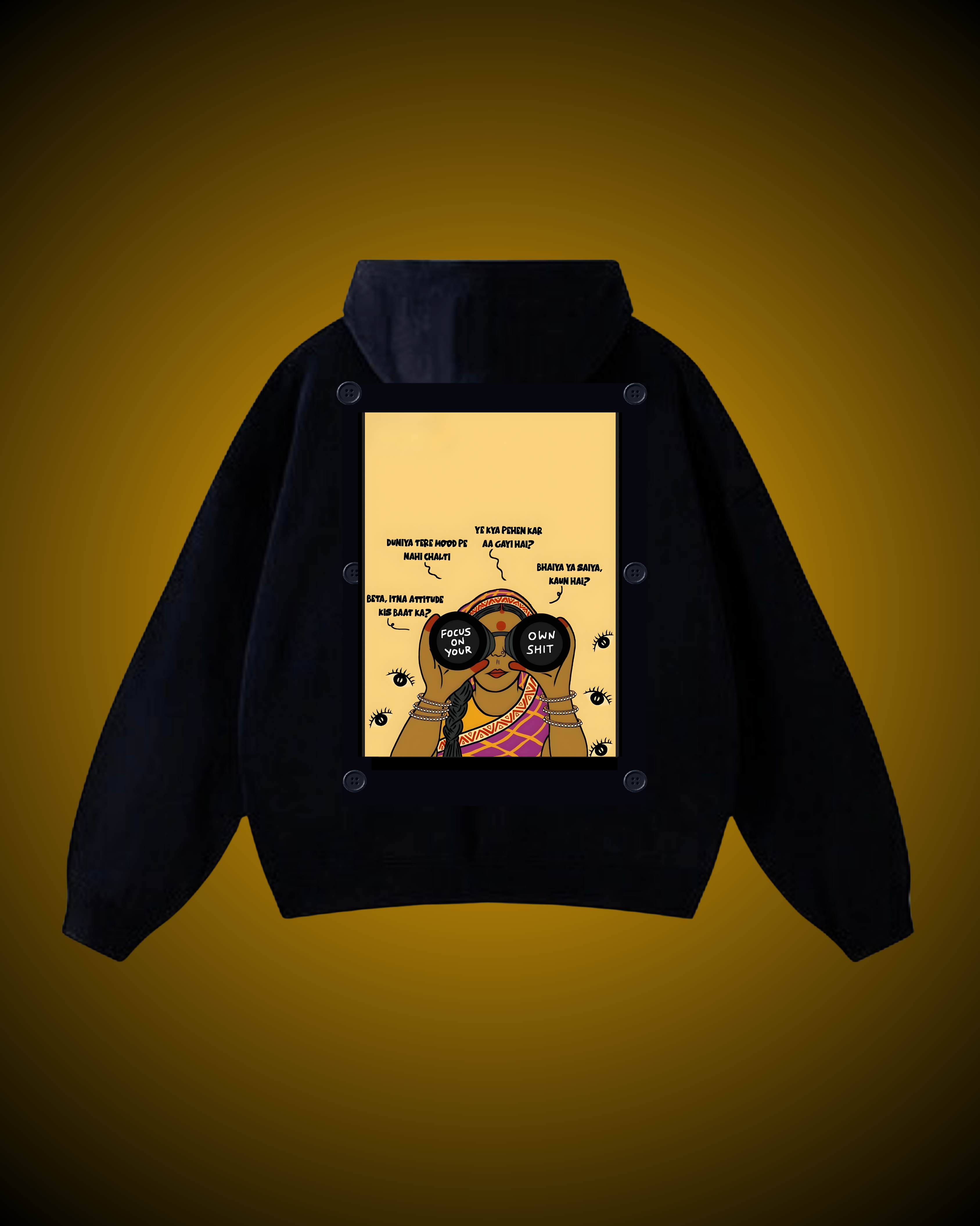 1 HOODIE  WITH ALL 5 PATCHES DESIGNS WITH HOODIE